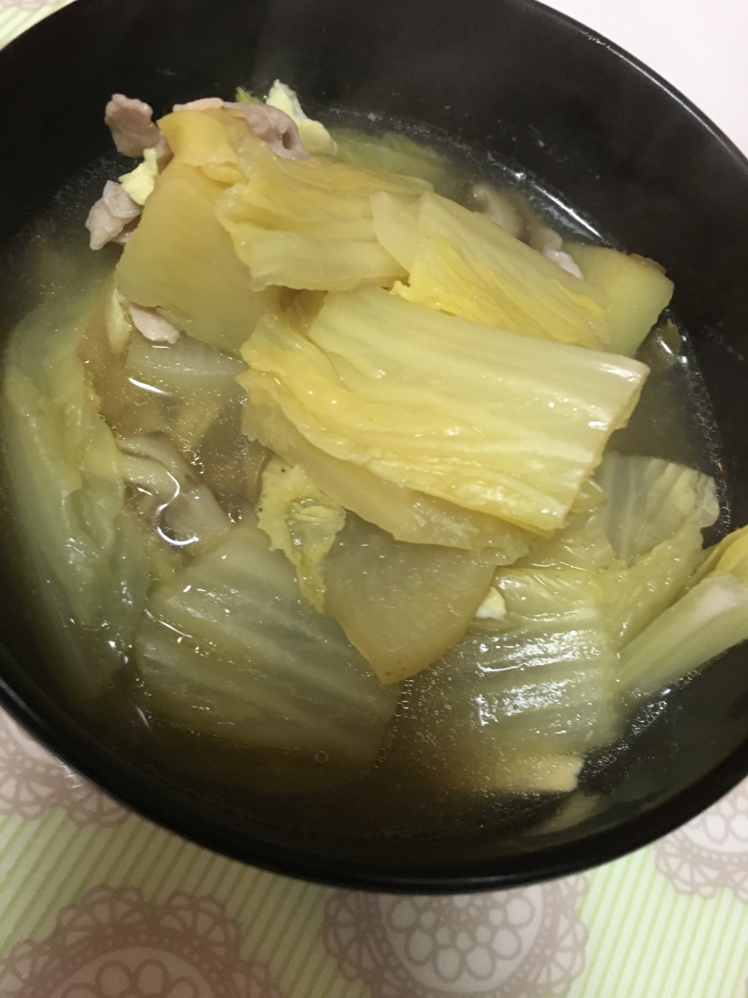 白菜と大根のカレースープ
