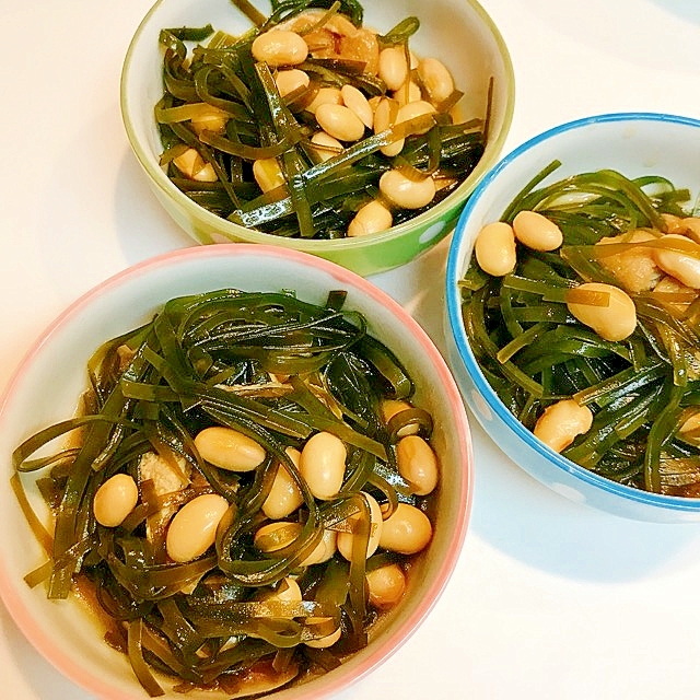 我が家の定番☆昆布と大豆の炒め煮