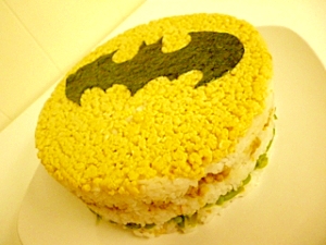 ハロウィンに バットマンna寿司ケーキ レシピ 作り方 By アイリーユウ 楽天レシピ