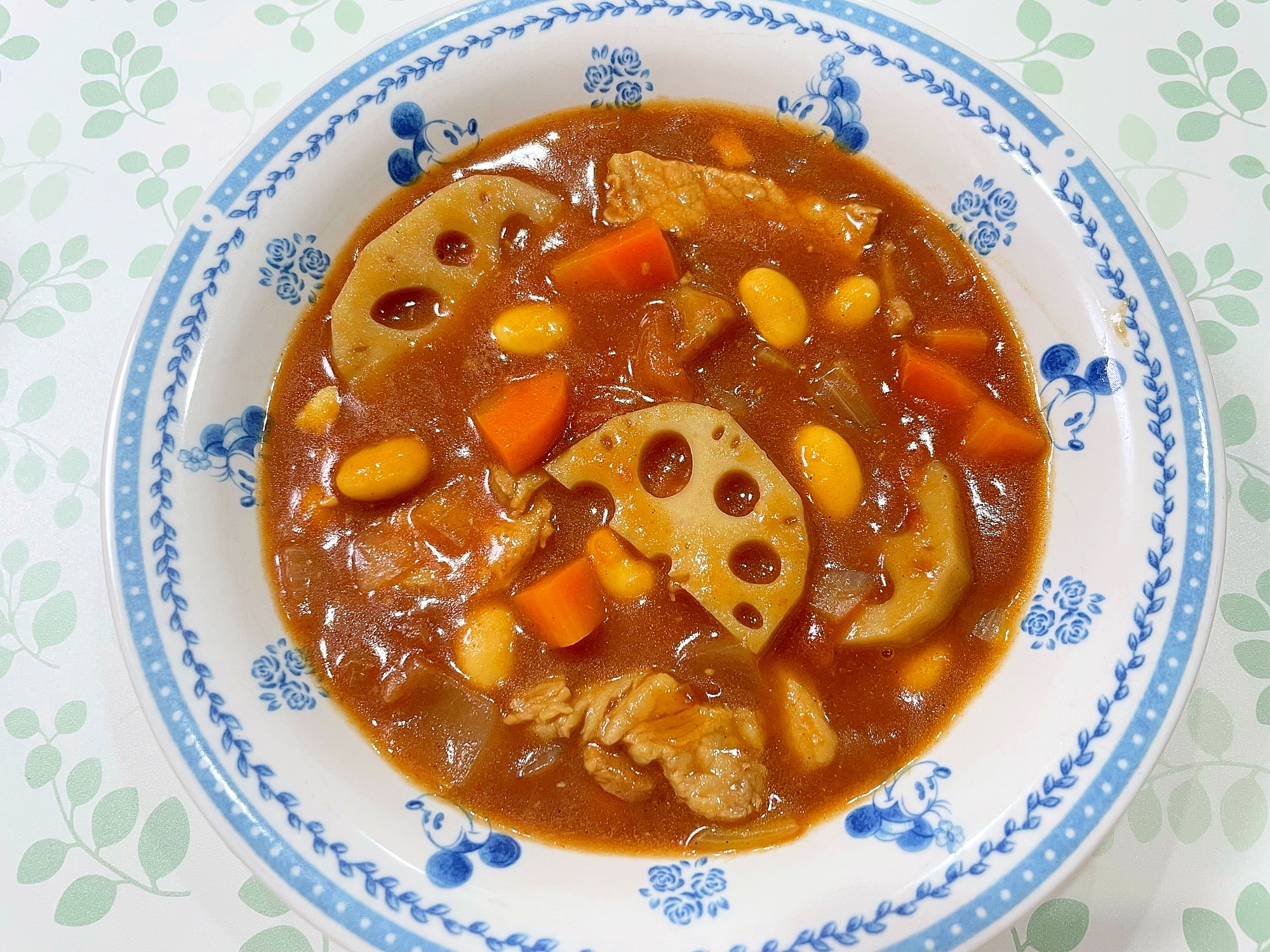 レンコンと大豆のトマトカレー