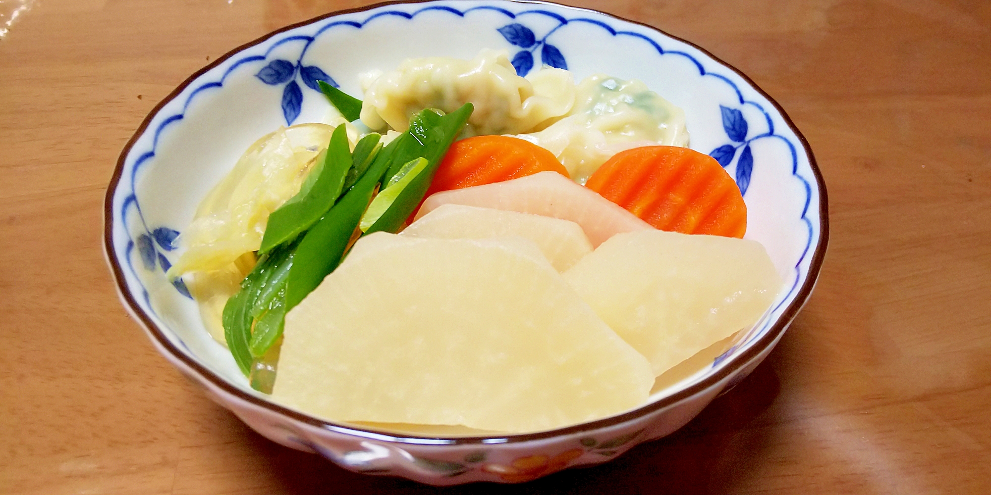 餃子と大根の煮物