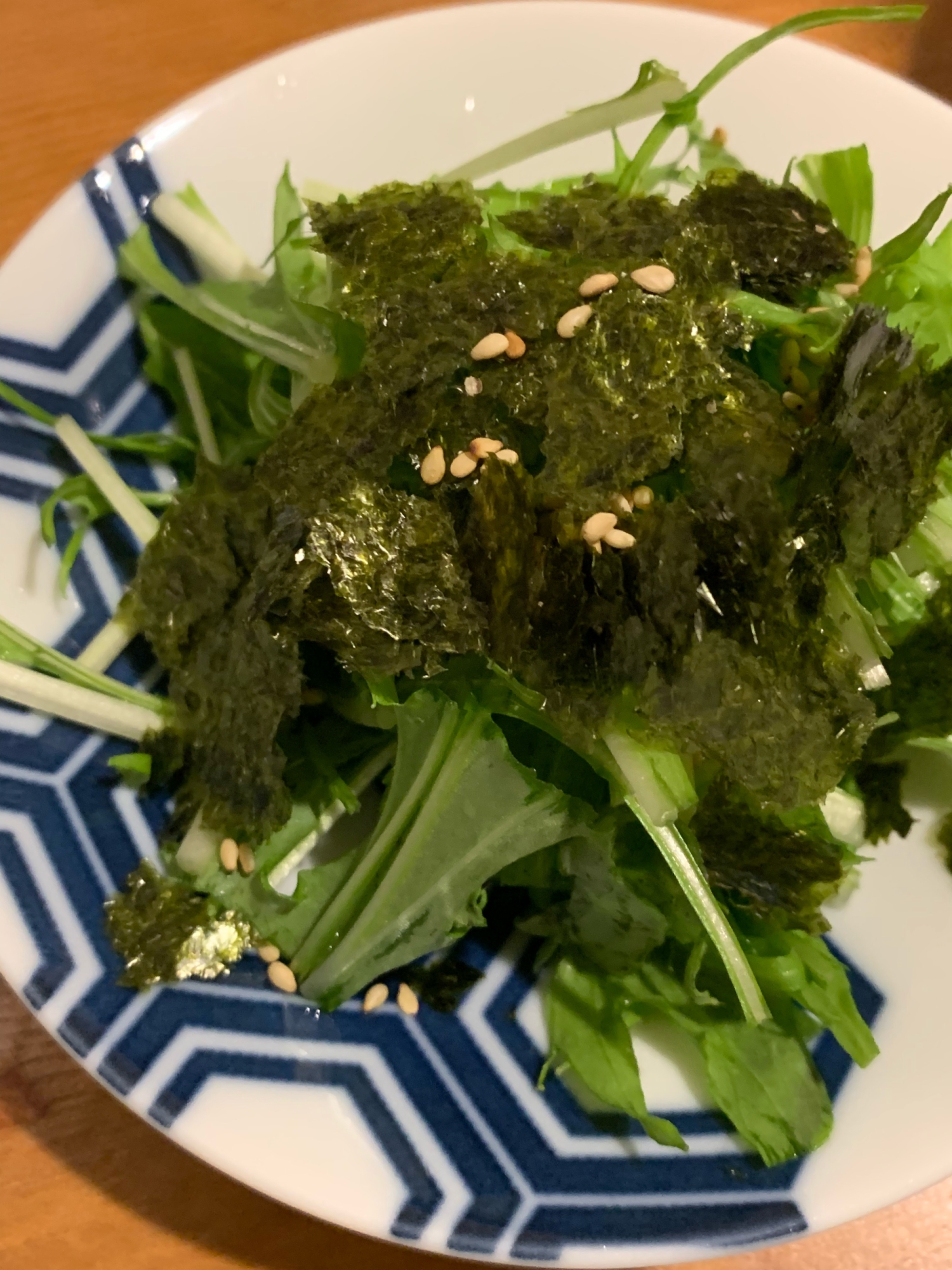 水菜と海苔サラダ