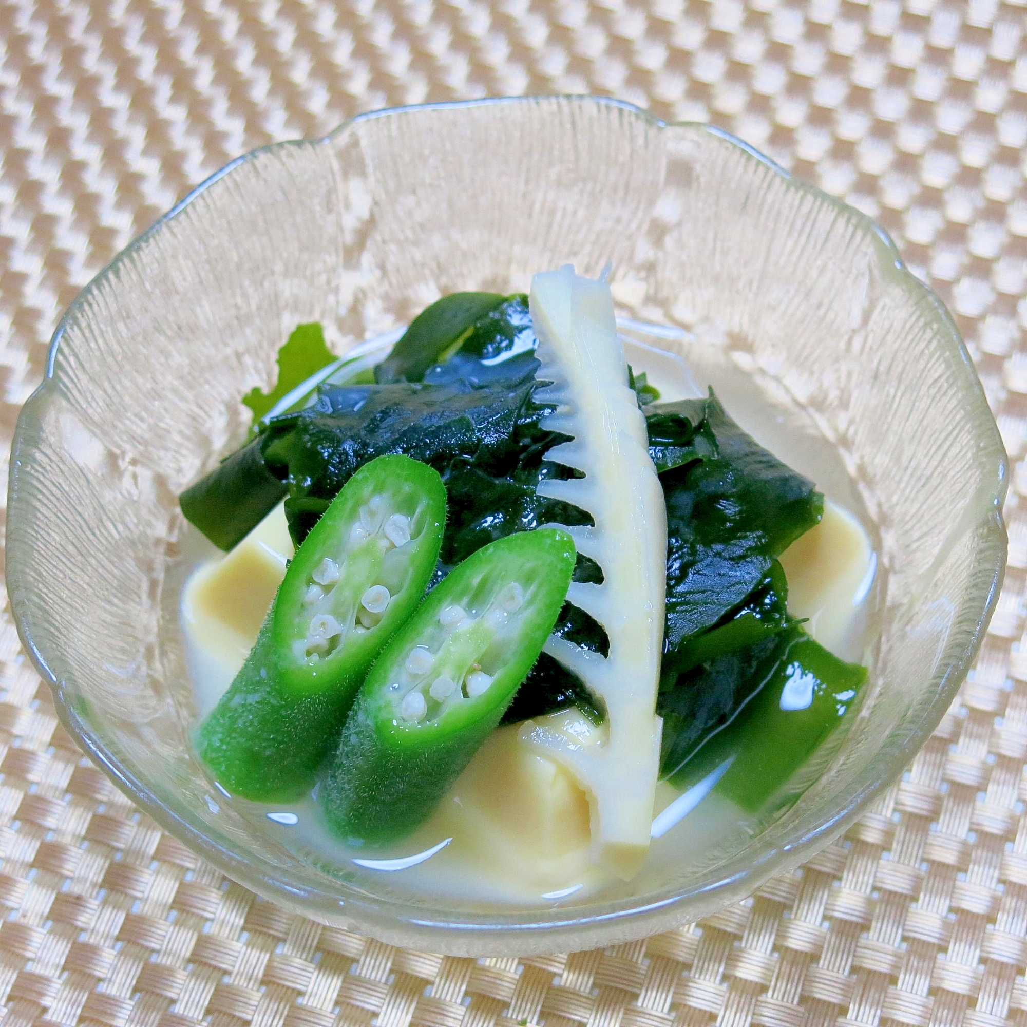 若竹と島オクラの卵豆腐 297 レシピ 作り方 By あばし 楽天レシピ