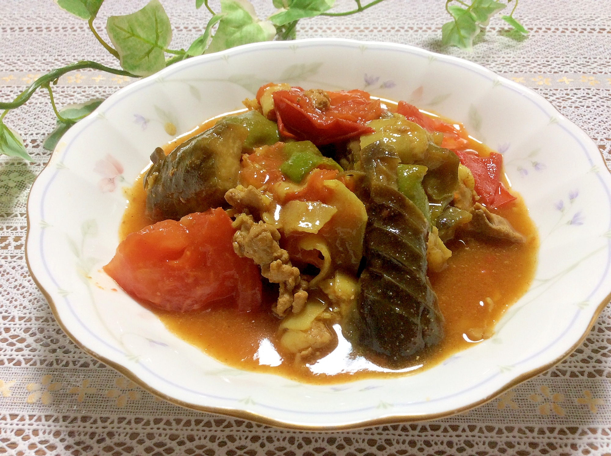 茄子とトマトのスープカレー