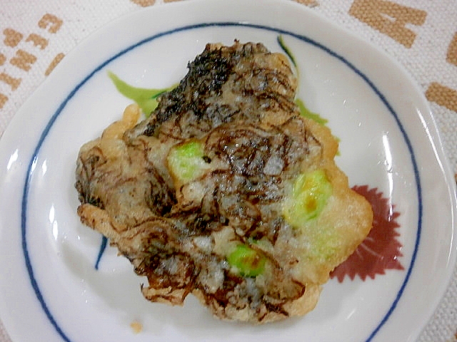 もずくと枝豆の天ぷら