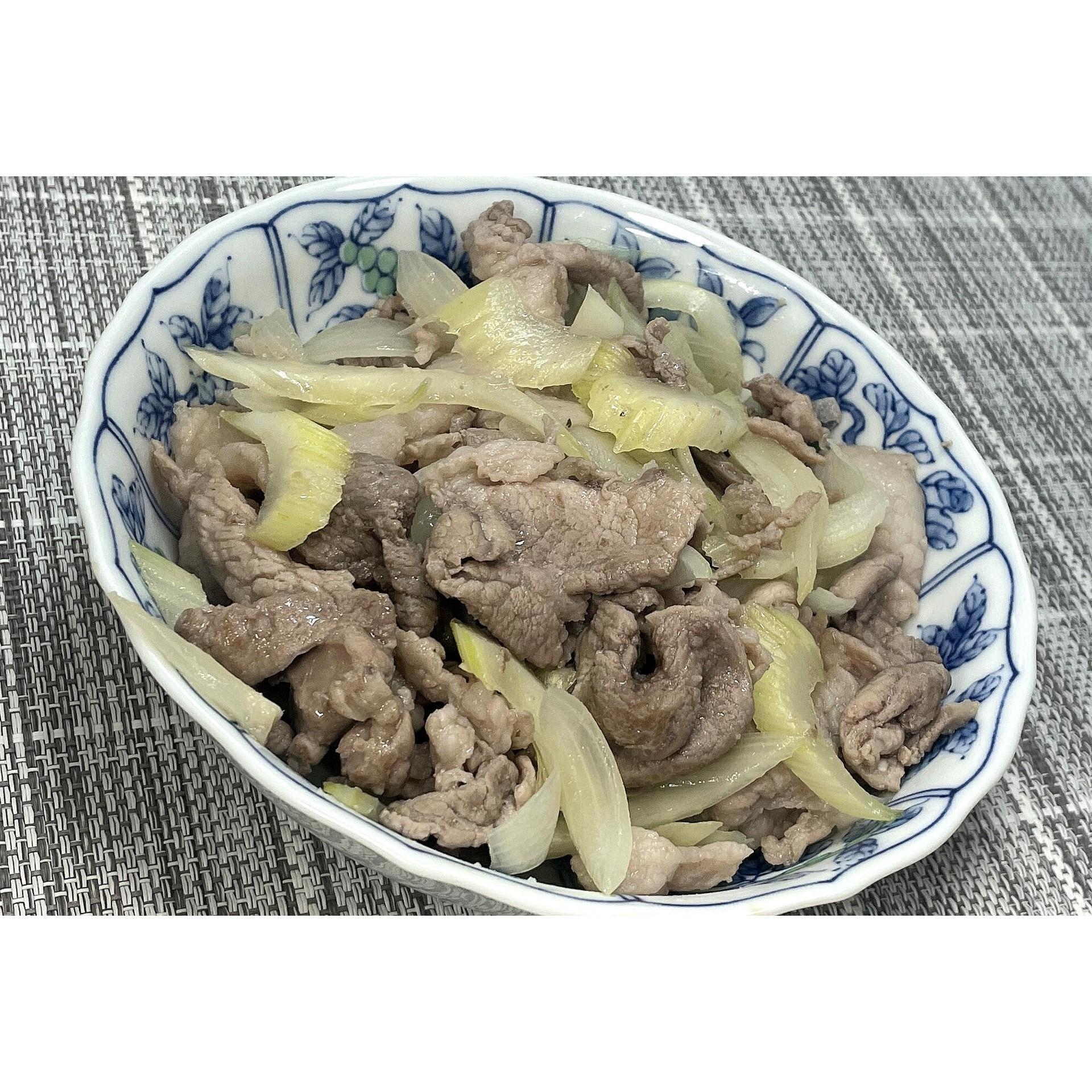 豚肉とセロリのガーリック塩炒め★動画あり★