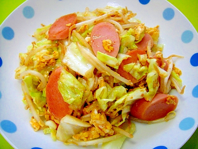 キャベツともやし魚肉ソーセージの卵炒め レシピ 作り方 By Mint74 楽天レシピ キャベツともやし魚肉ソーセージの卵炒め レシピ 作り方 By Mint74 楽天レシピ