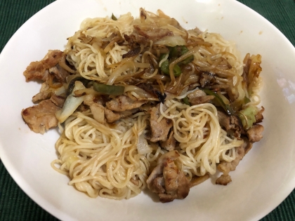 豚肉と野菜の焼きそうめん