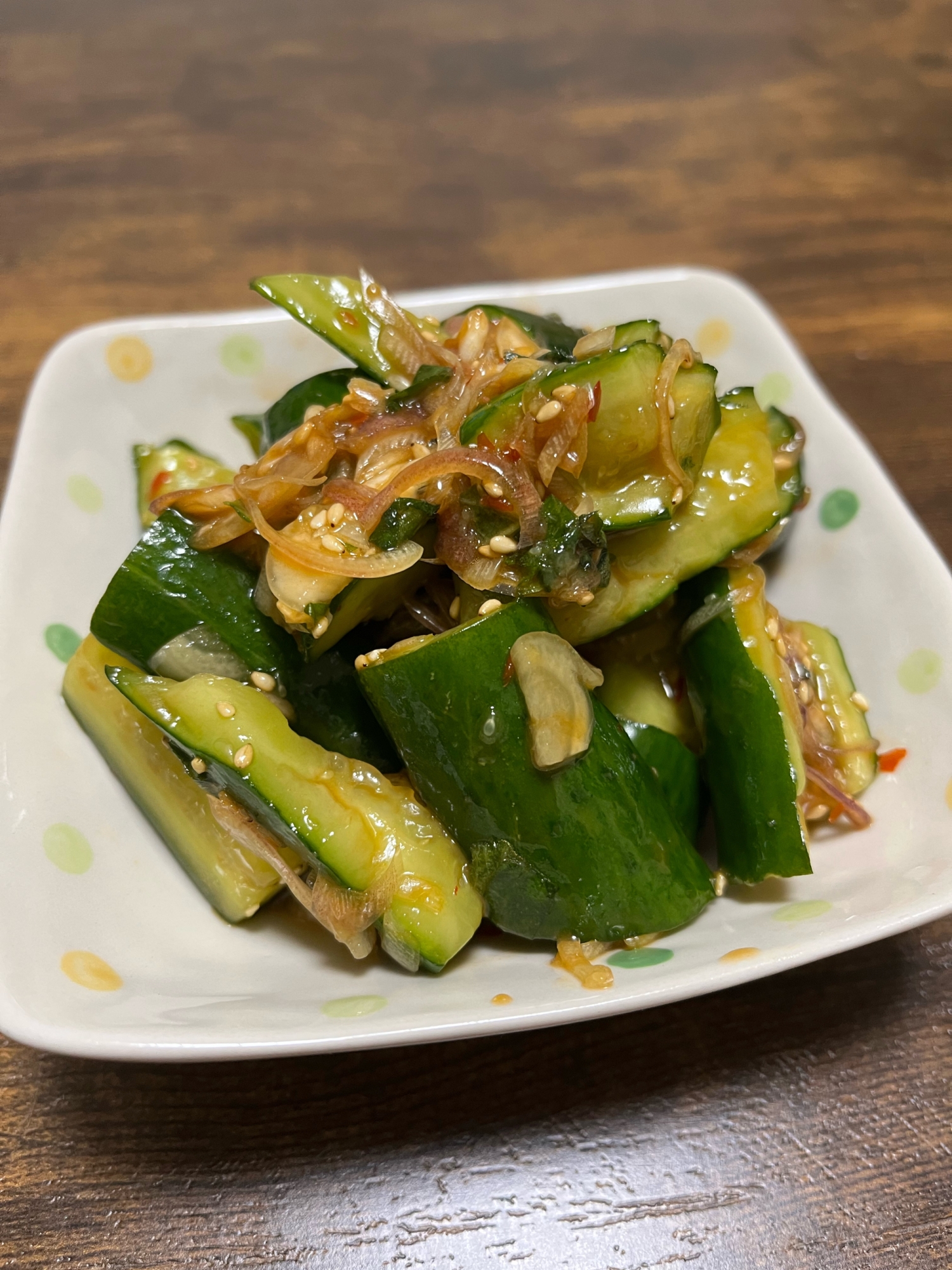 きゅうりと香味野菜のピリ辛和え