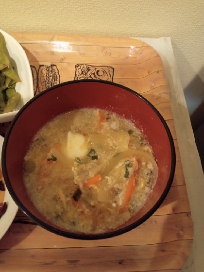 簡単～えのきと水菜の中華卵スープ★