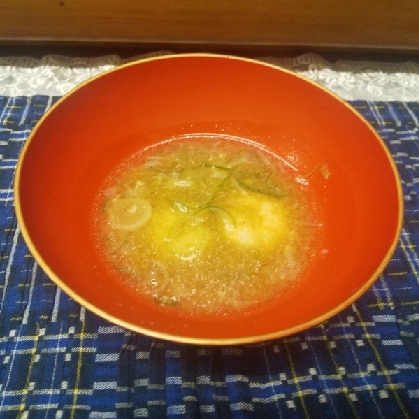 インパクト大❢うちわえびのお味噌汁