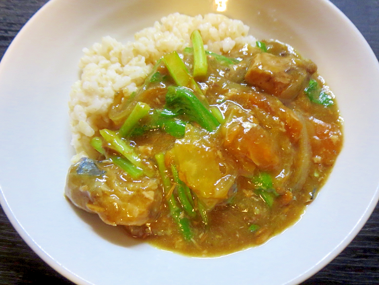 青菜のサバ缶カレー