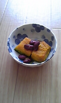 レンジで作る♪かぼちゃとレッドキドニーの甘煮