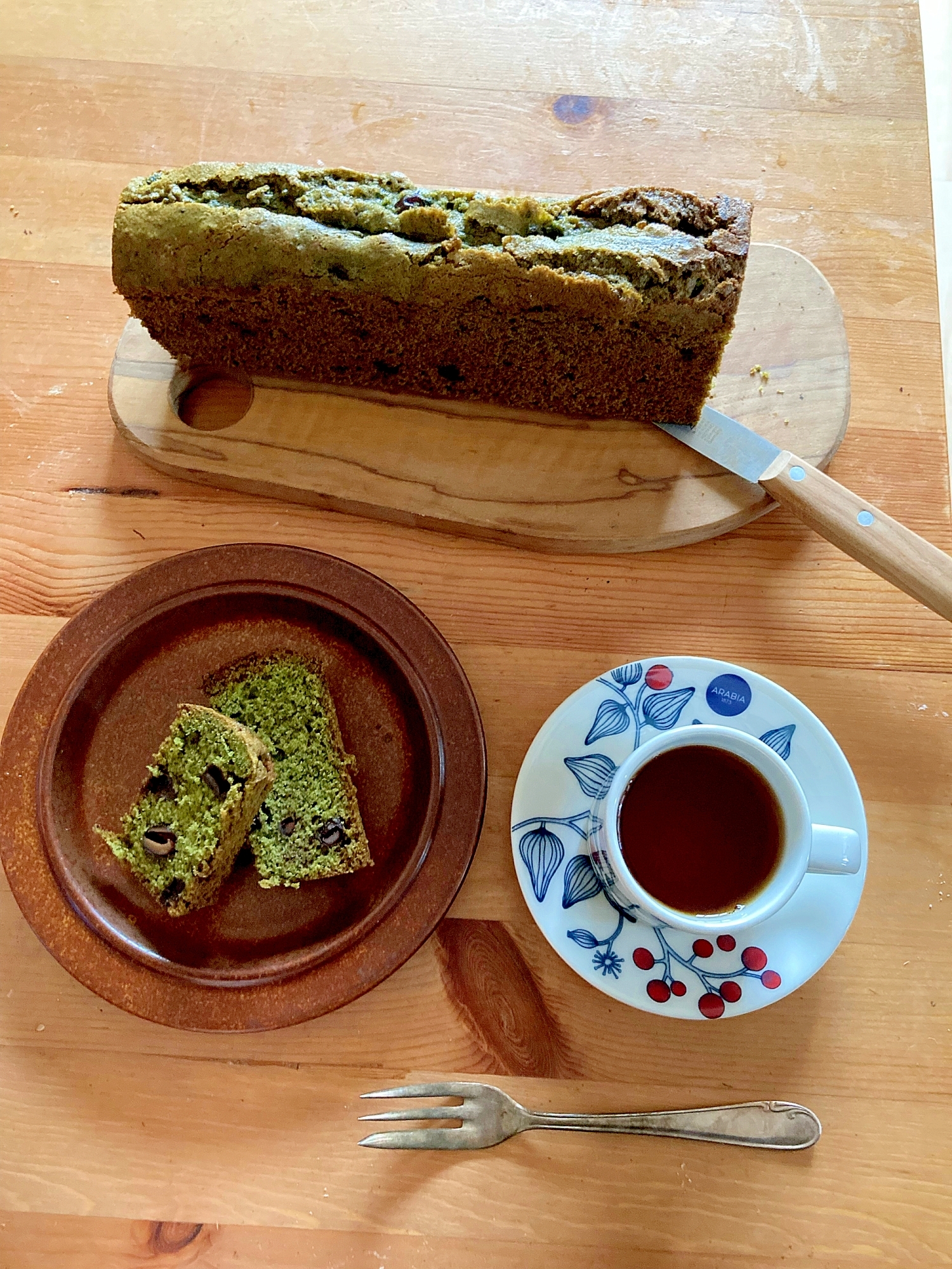 黒豆と抹茶のパウンドケーキ