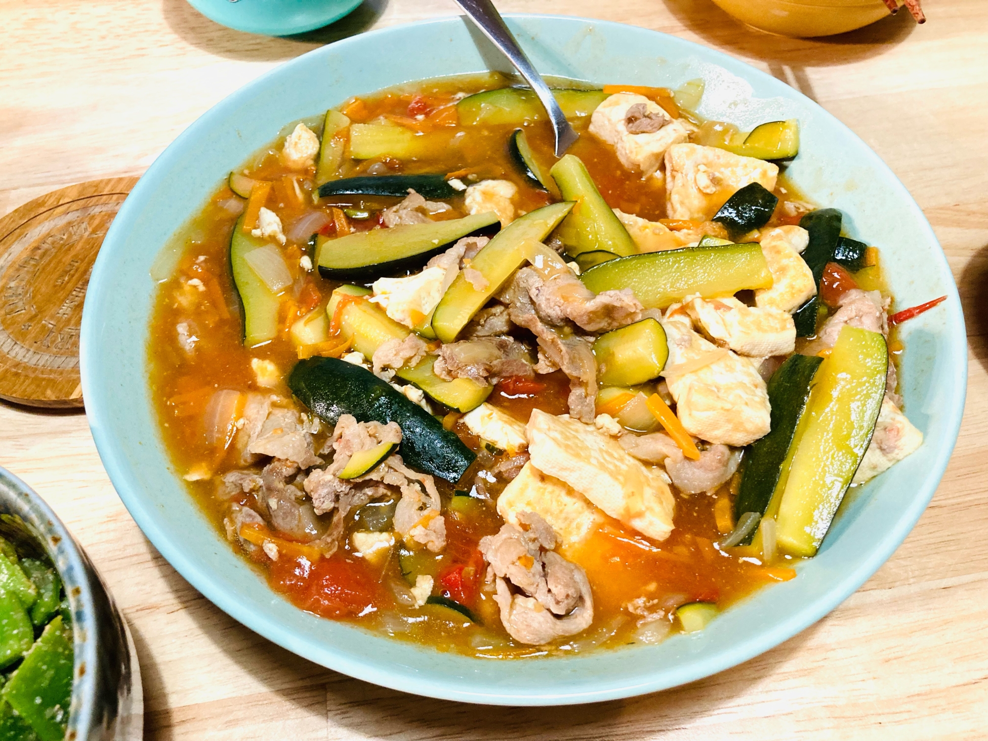 辛くない!ズッキーニとトマトの麻婆豆腐