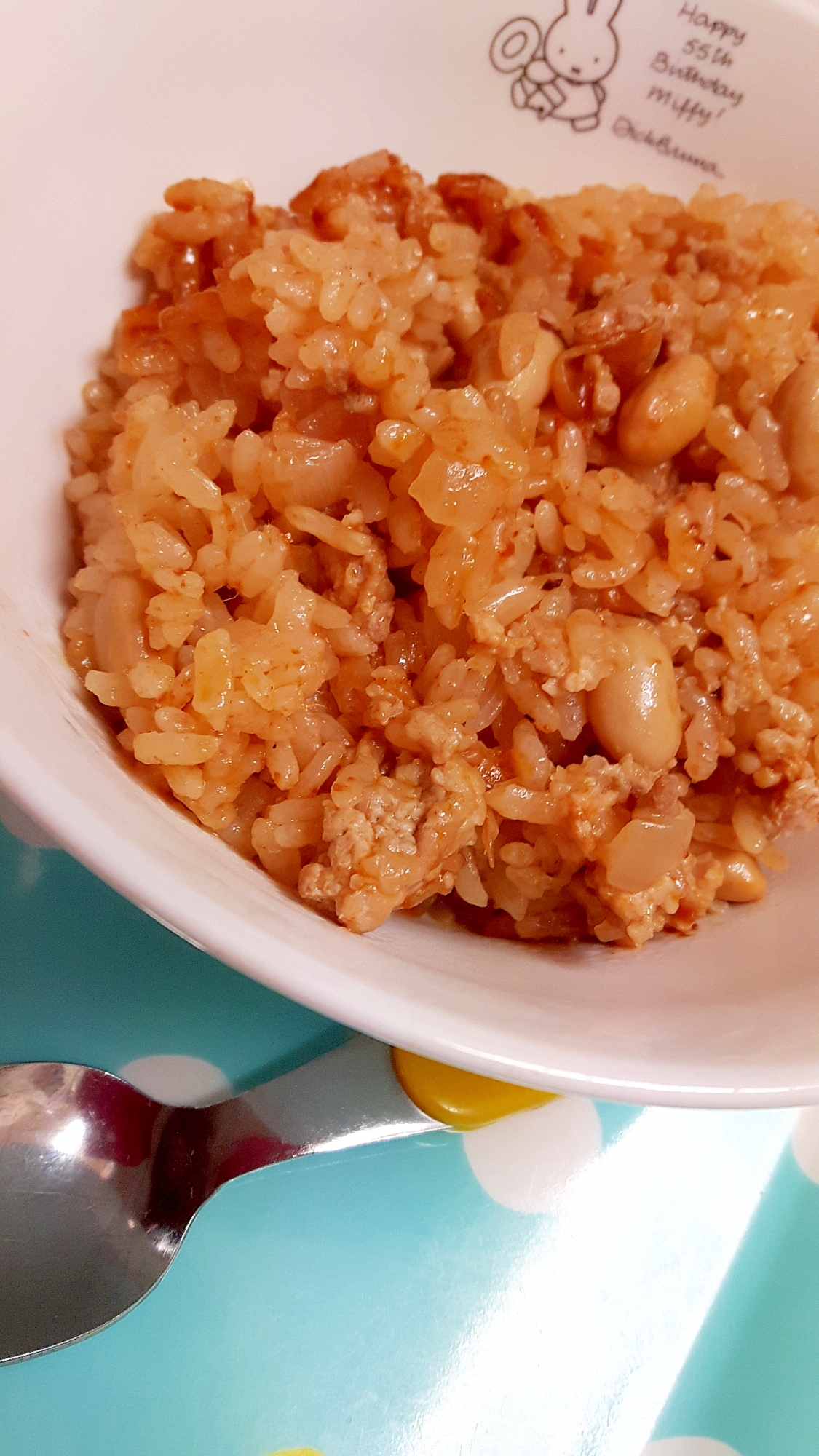 簡単！大豆と豚ひき肉のトマト洋風炊き込みご飯♪