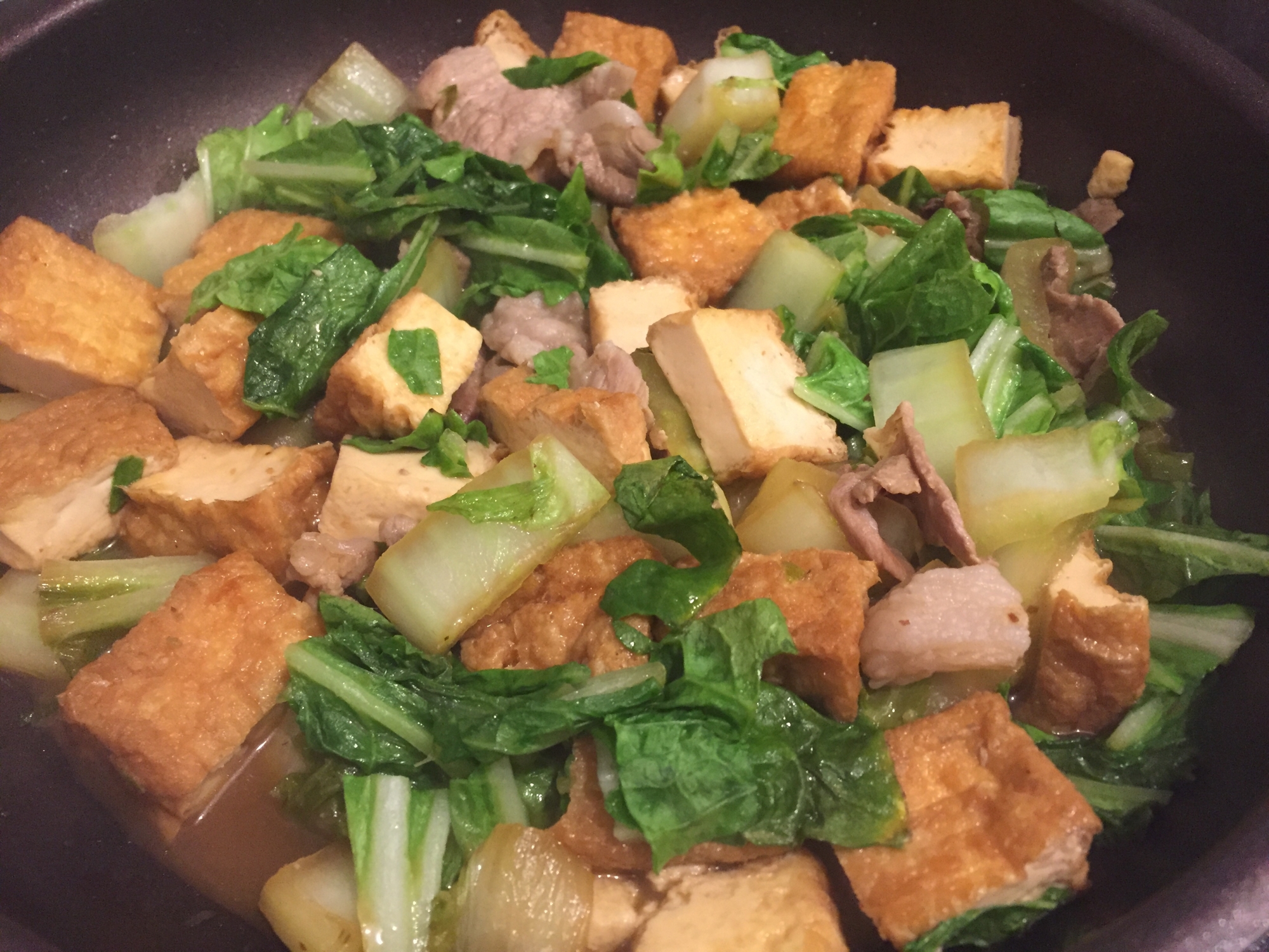 厚揚げと白菜と豚肉の煮物