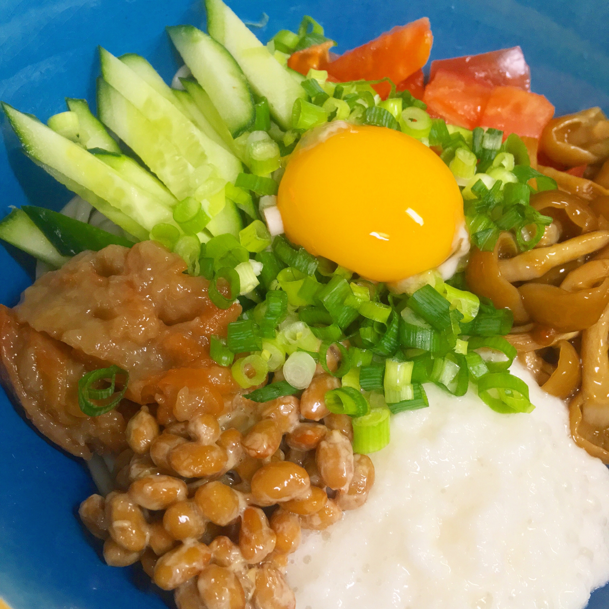 簡単♪ネバネバ＆野菜のぶっかけうどん❀