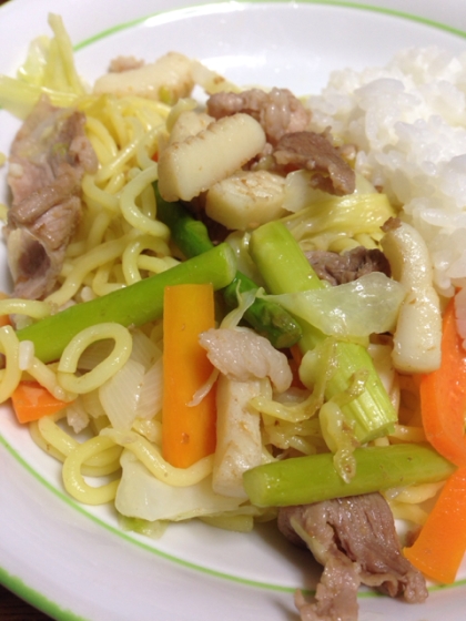 簡単さっぱりレモン塩だれで海鮮塩焼きそば