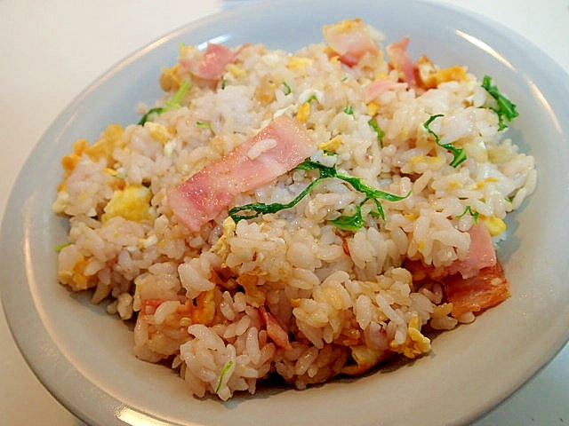 三十雑穀で ベーコンと水菜のチャーハン レシピ 作り方 By ぷ みぃまま 楽天レシピ 三十雑穀で ベーコンと水菜のチャーハン レシピ 作り方 By ぷ みぃまま 楽天レシピ