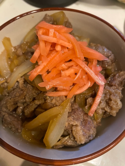 めんつゆで簡単牛丼