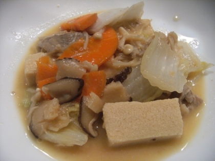 凍み豆腐と白菜の味噌炒め