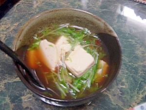 高速一品★水菜と豆腐の中華スープ
