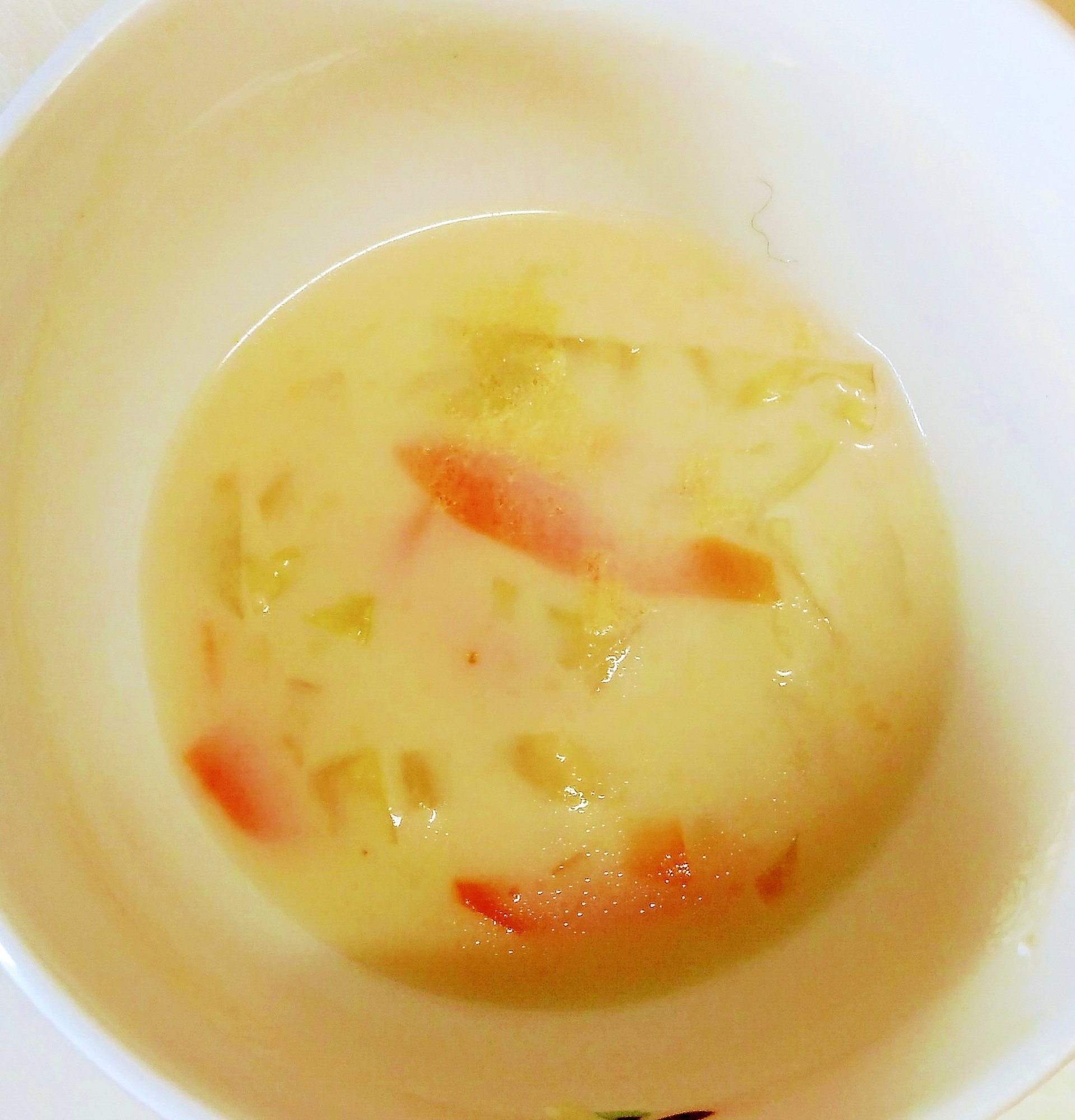 キャベツと人参の豆乳スープ