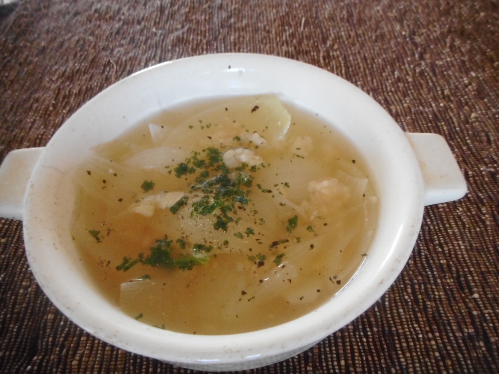 玉ねぎと玄米のスープ