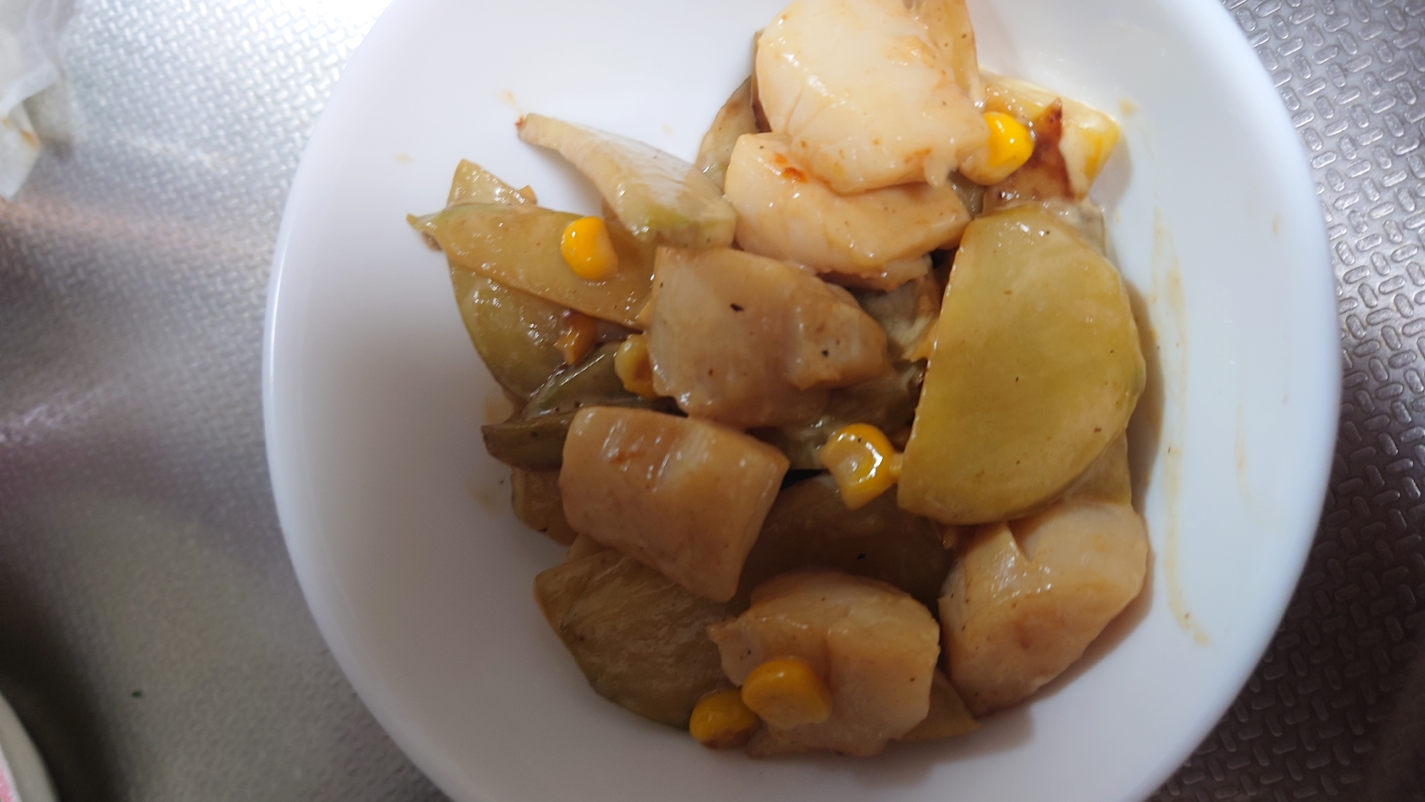 ホタテとポテトのマヨバター醤油