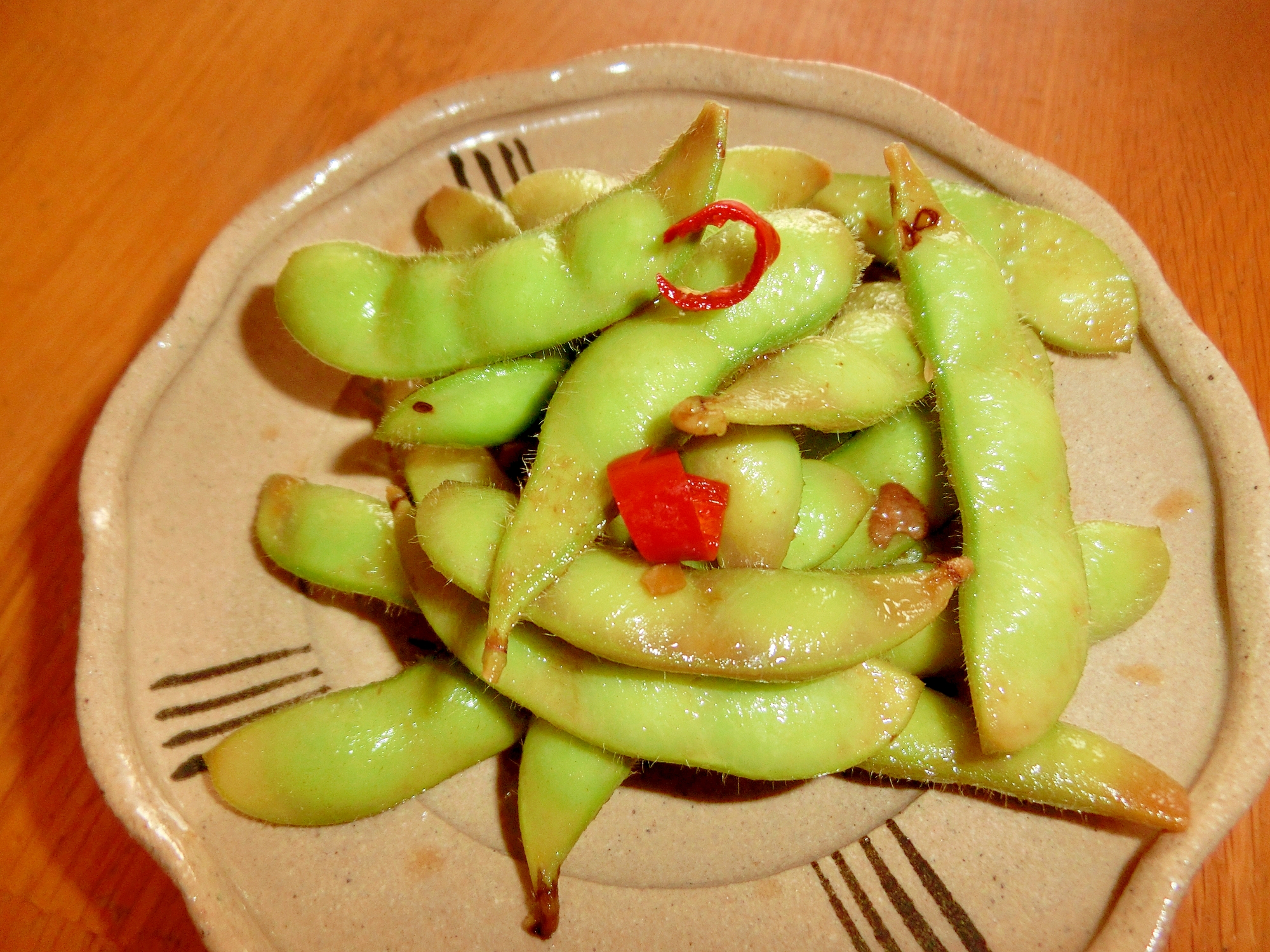 枝豆のにんにく醤油漬け