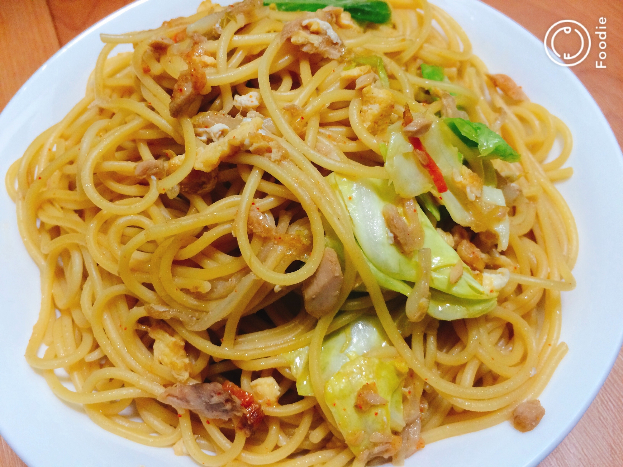 キャベツとツナのだし醤油パスタ