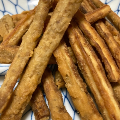 サクサク♪香ばしい♪ごぼうのカレー醤油唐揚げ