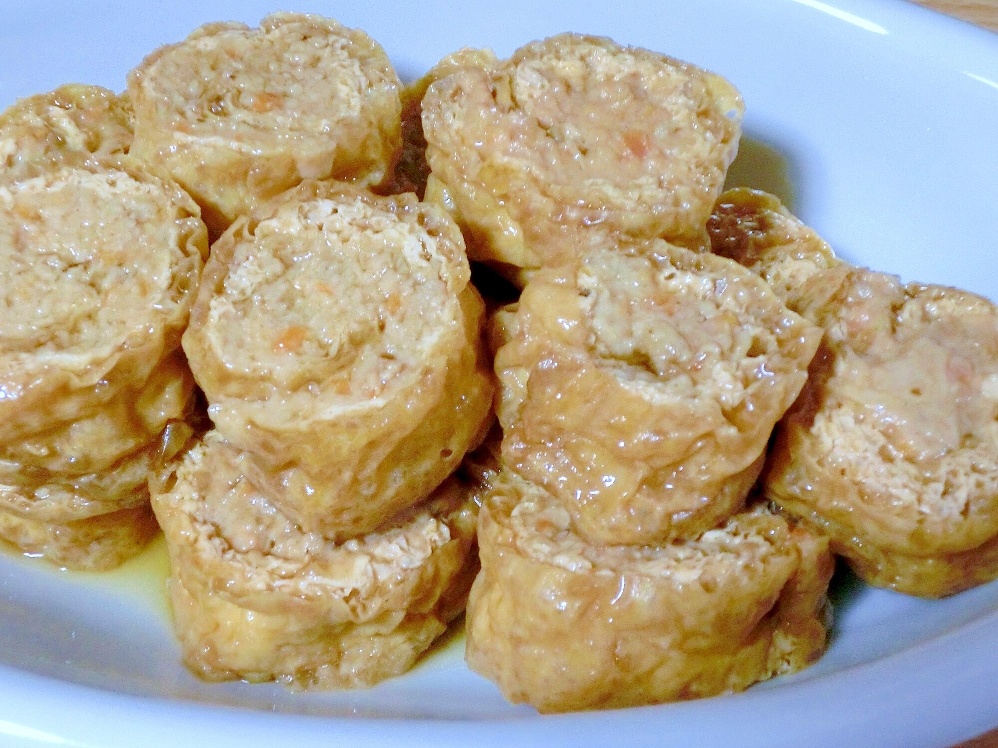 かんたん 油揚げの肉巻き煮 レシピ 作り方 By Issaママ 楽天レシピ