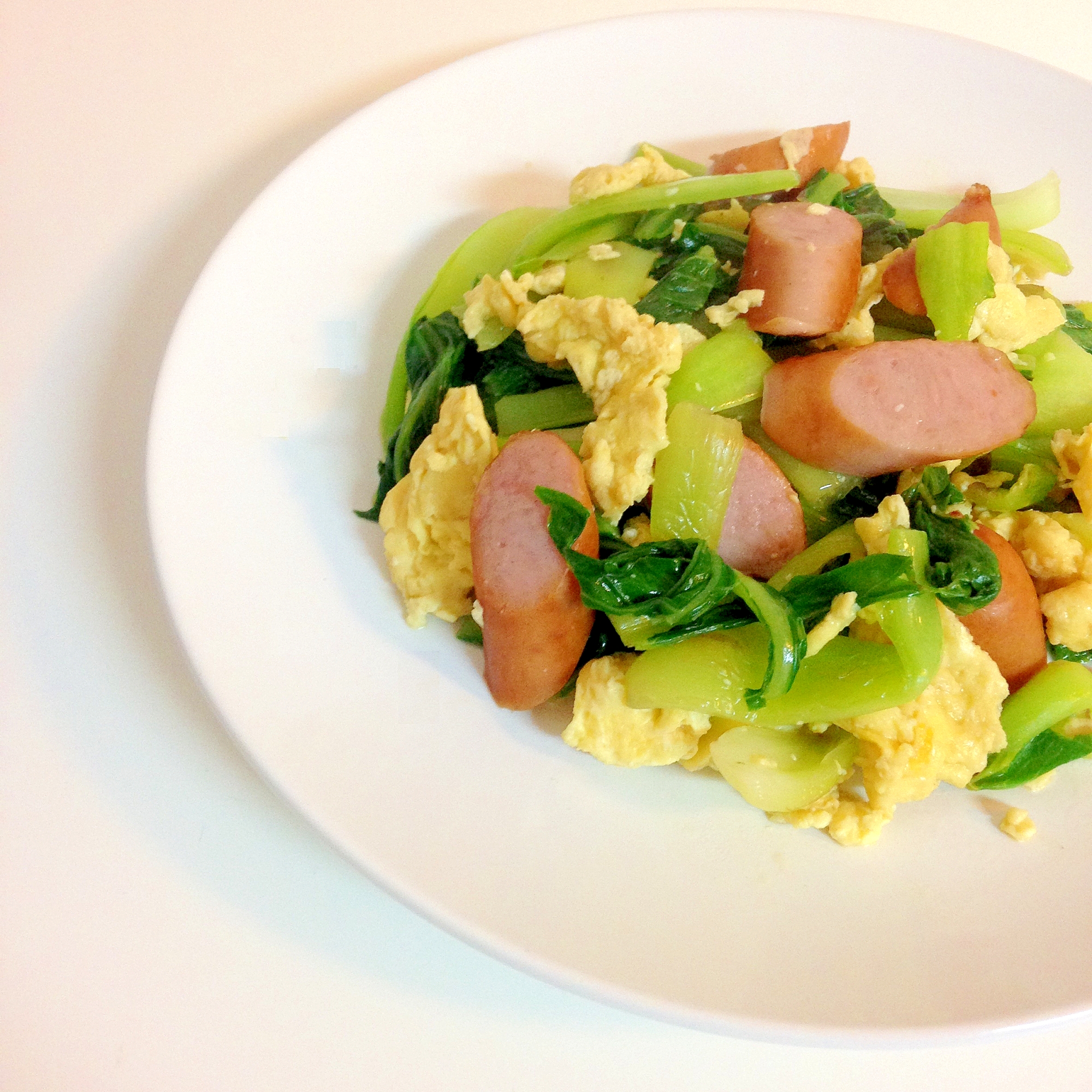 青梗菜 ウインナー 卵 コンソメ炒め レシピ 作り方 By Jdndf419 楽天レシピ