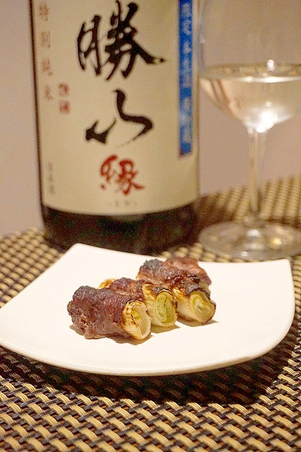 おうちでジビエ、鹿肉葱巻き焼き