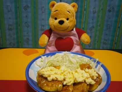 むね肉なのに柔らかくて美味しい～♪
油で揚げてないのでヘルシーで簡単でいいですね☆
ごちそうさまでした(*＾(エ)＾*)