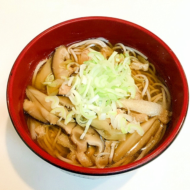 干し椎茸とささみの☆美味しい肉蕎麦