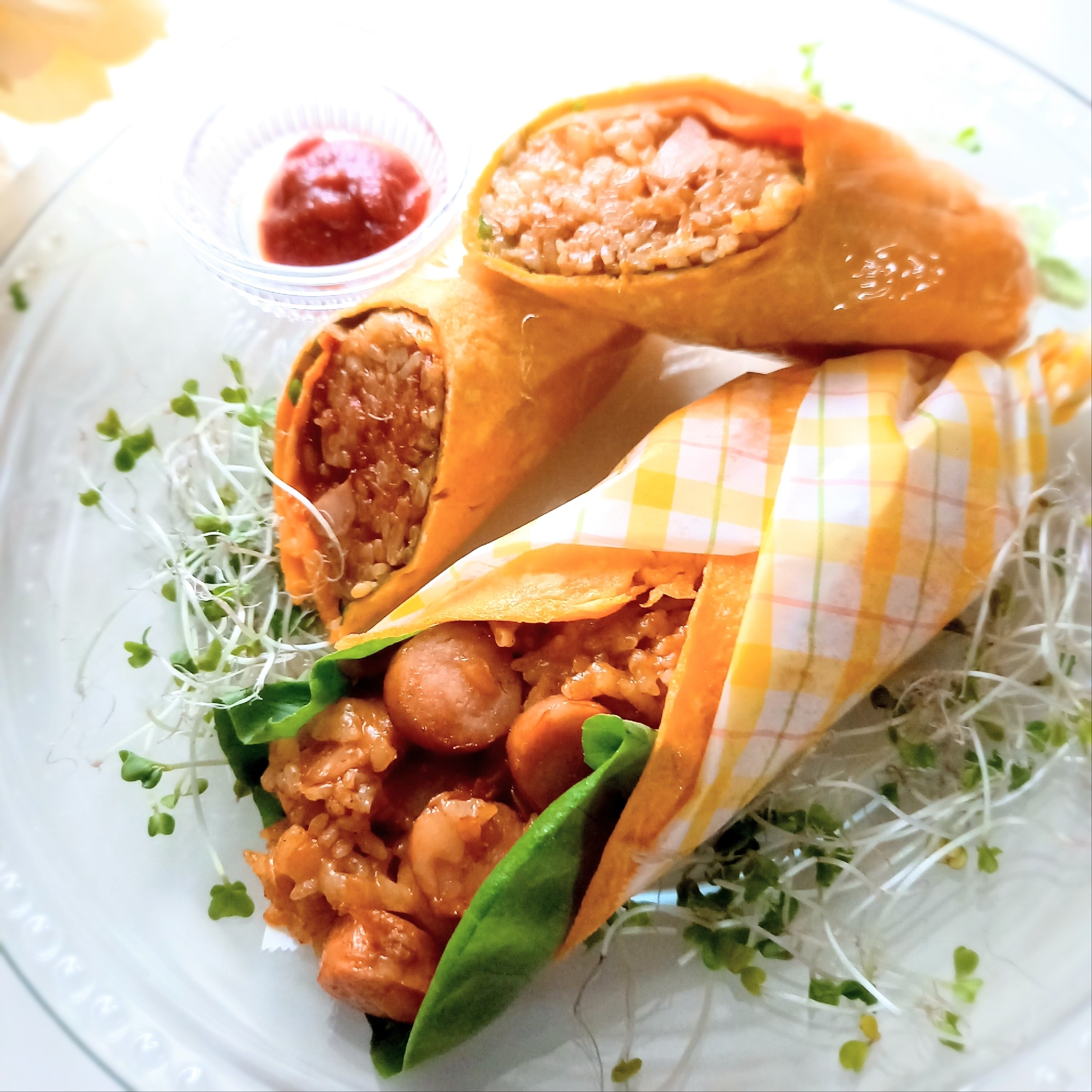 卵de๑‎‎๑ᕷカレー風味のロールオムライスꕤ୭*