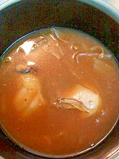牡蠣のキムチスープ