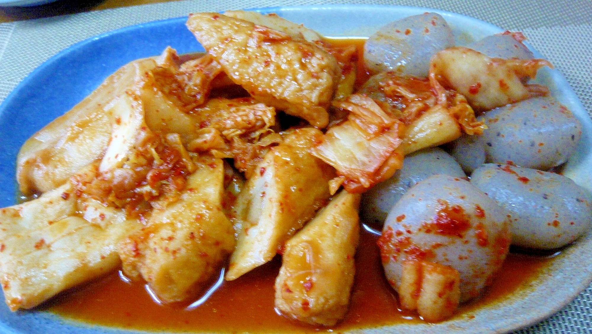 ♥ 玉おんにゃく&T字麩&ごぼ天のキムチ煮 ♥