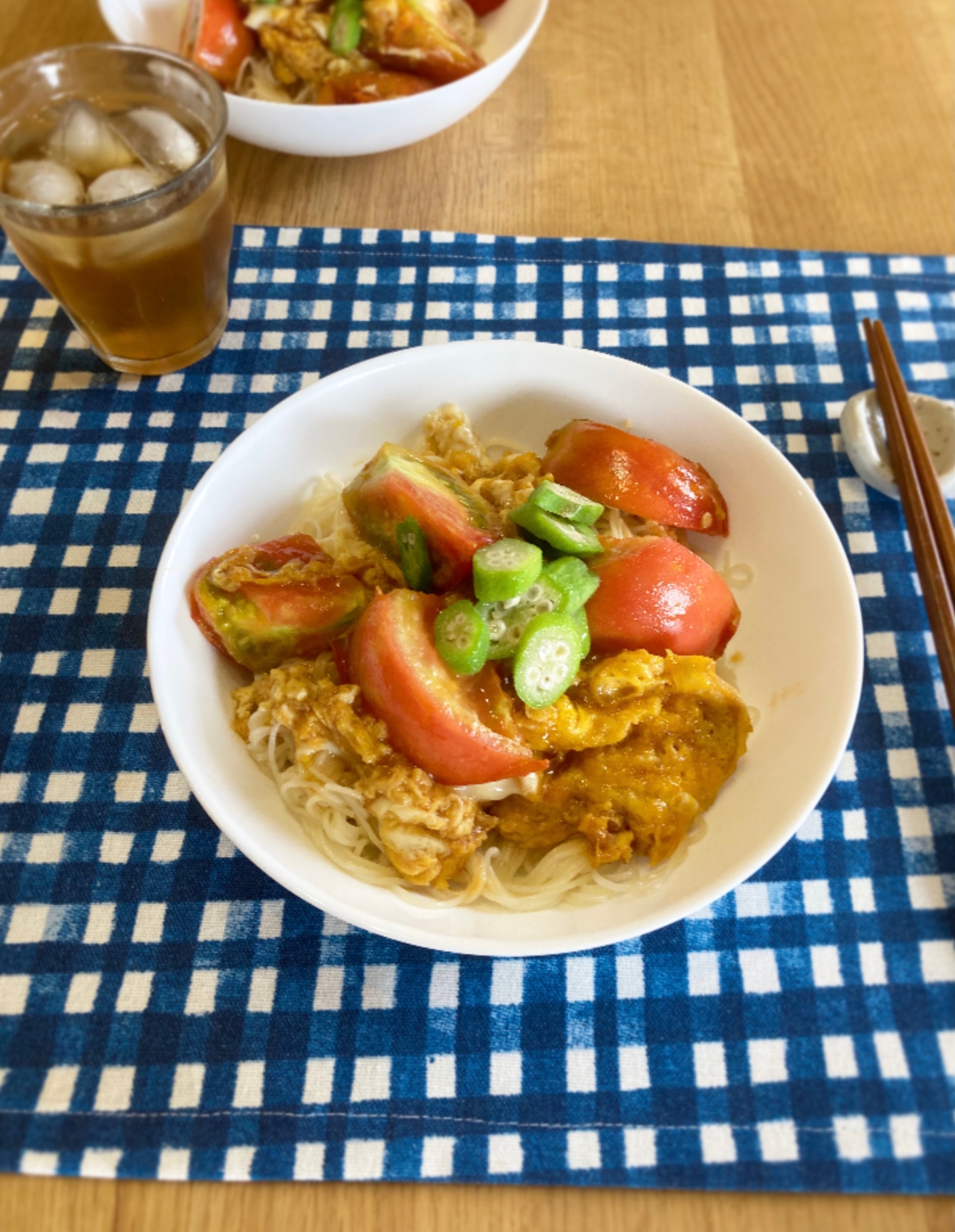 ふわトロ卵のせそうめん♪