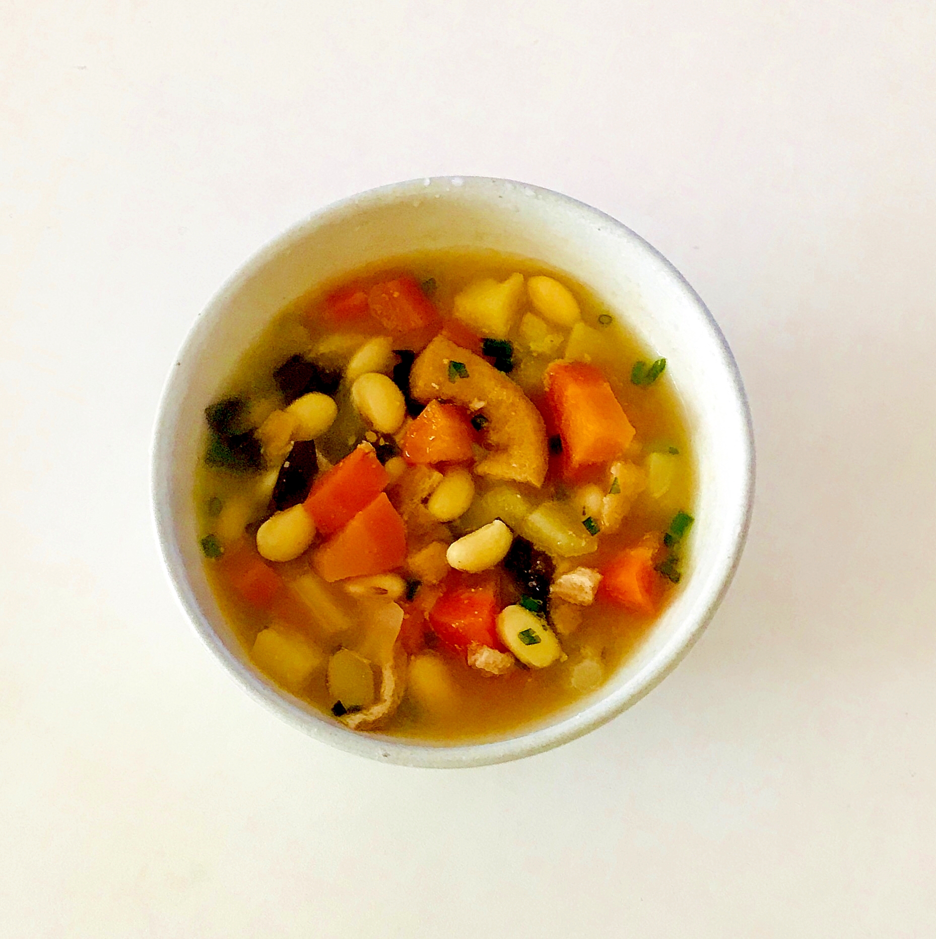 大豆と野菜の簡単味噌汁