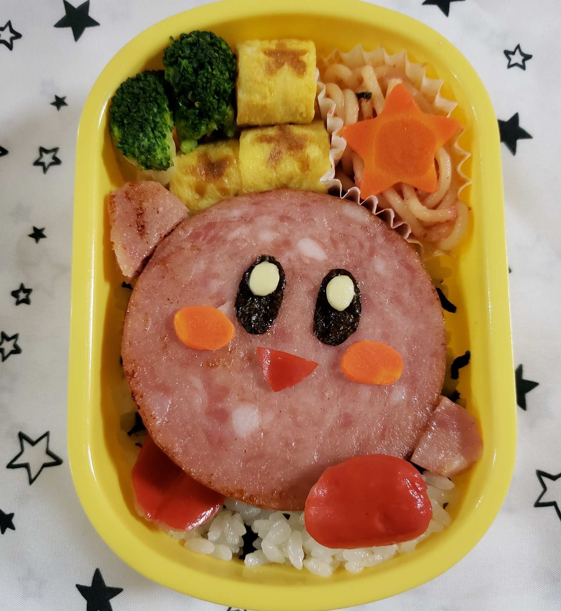 キャラ弁 ハムステーキで 星のカービィ レシピ 作り方 By 3moonmama 楽天レシピ