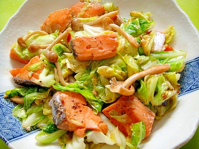 ふり塩鮭とキャベツの甘辛炒め レシピ 作り方 By Mint74 楽天レシピ