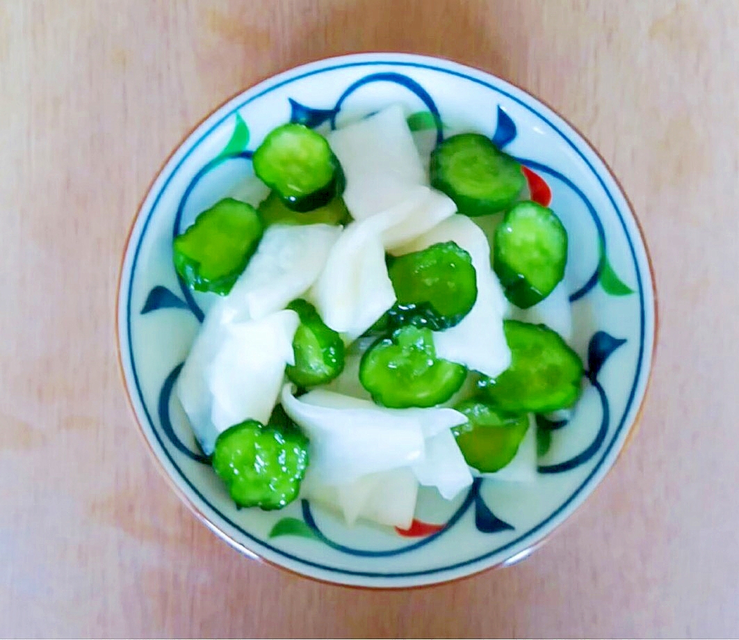 胡瓜とカブの酢の物