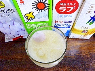 アイス♡ブルーベリーマシュマロ入♡豆乳ミルク酒