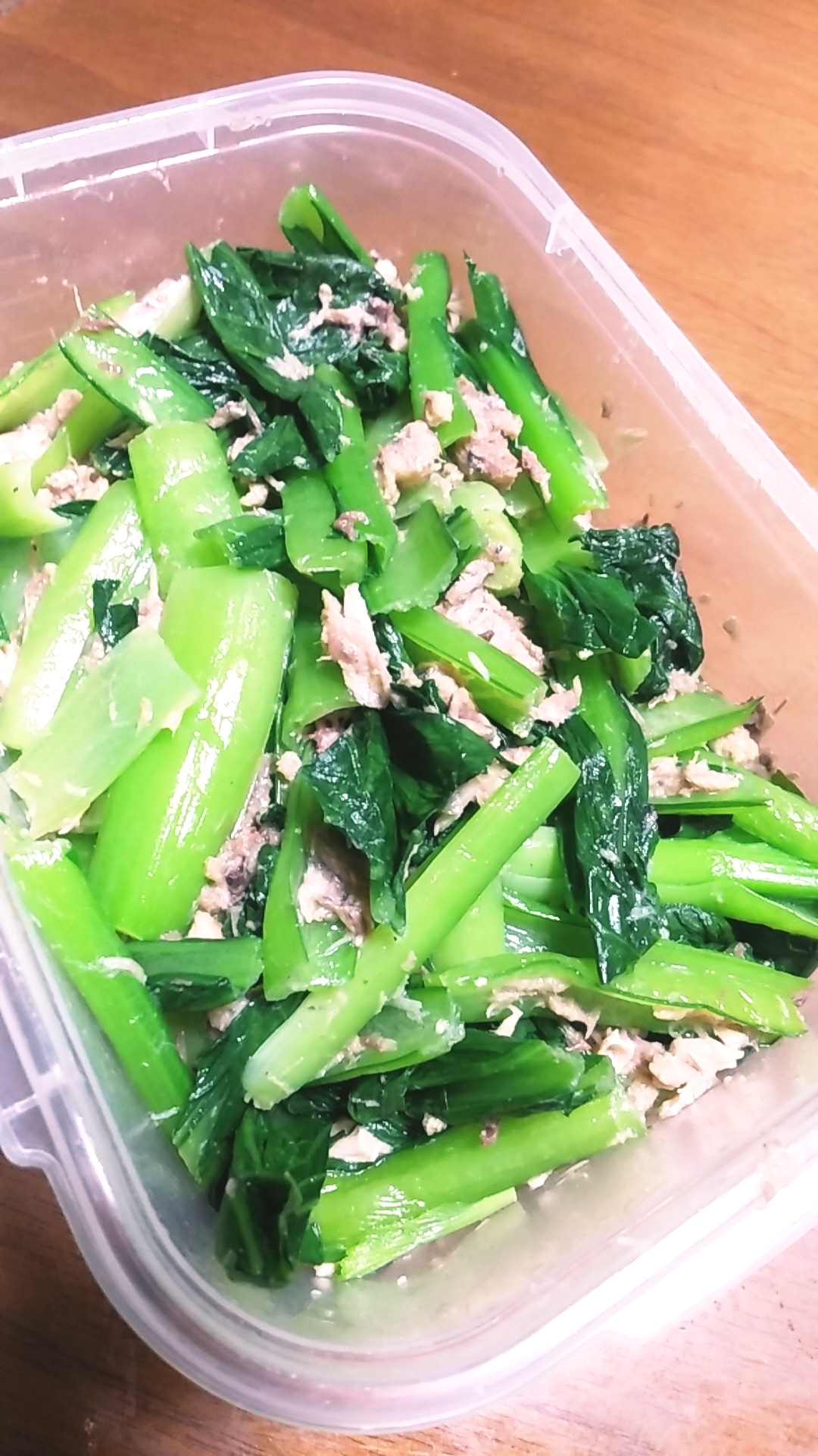 小松菜と鯖の水煮缶のナムル