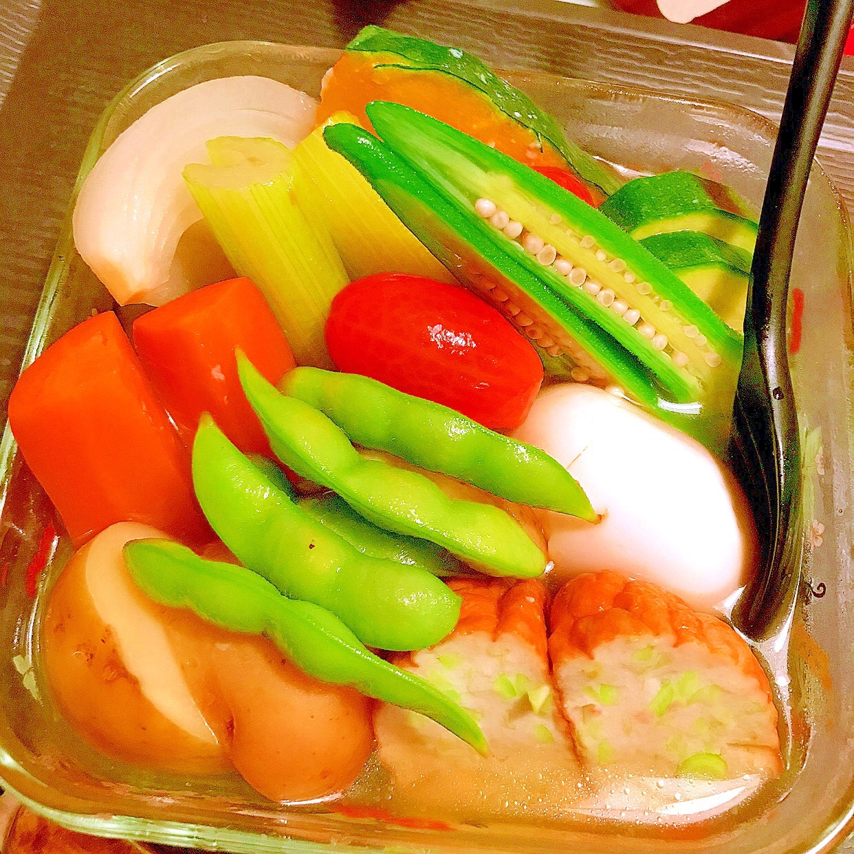 レンチン サッと茹でて楽ちん 夏野菜の冷やしおでん レシピ 作り方 By 嵯峨 恭也 楽天レシピ レンチン サッと茹でて楽ちん 夏野菜の冷やしおでん レシピ 作り方 By 嵯峨 恭也 楽天レシピ