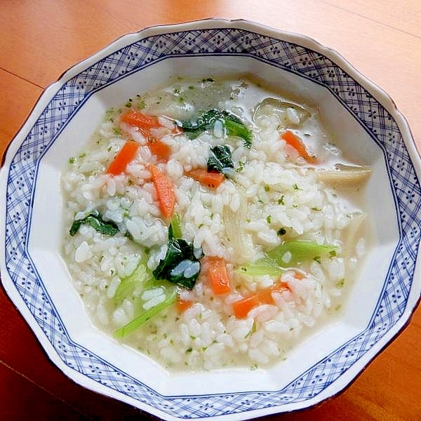 冷やご飯でも６分！？山菜入り雑炊♪（ウド使用）